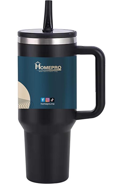 HOMEPRO Double Wall Insulated Travel Mug with Foldable Sip Spout, 1200 ml Cap...
