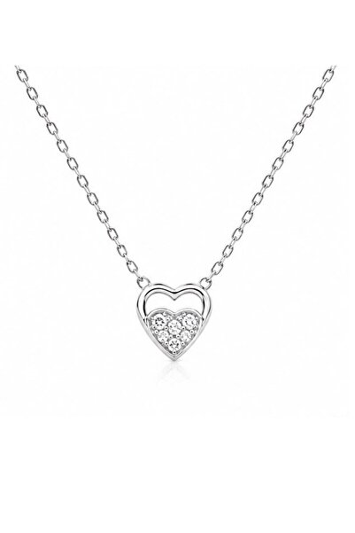 Delagos 925 Silver Necklace With Zirconia Stone,Rhodium Plated