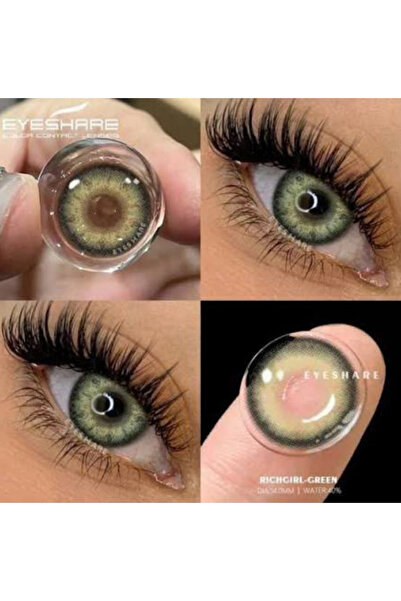 EYESSTORE Richgirl green 1 YILLIK DOĞAL GÖRÜNÜMLÜ YEŞİL GÖZ LENSİ YANMA BATMA...