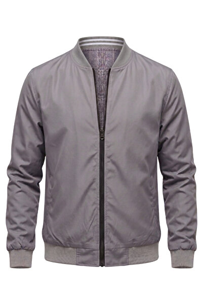 ixir Double-Sided Seasonal Men's Coat Plain Gray