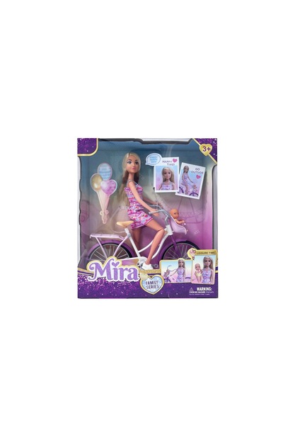 Mira Fashion - 11.5" Doll with bicycle and baby