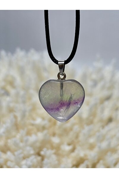 gemsartdeco Rainbow Fluorite Leather Cord Necklace 1Pc