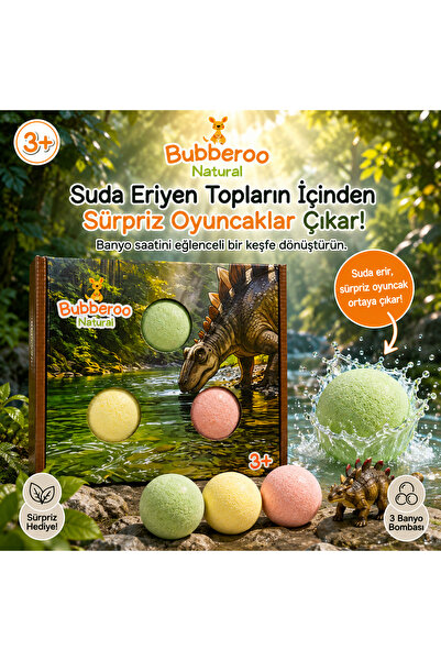 Bubberoo Dinozor Avı Sürpriz Oyuncaklı Banyo Bombası Seti