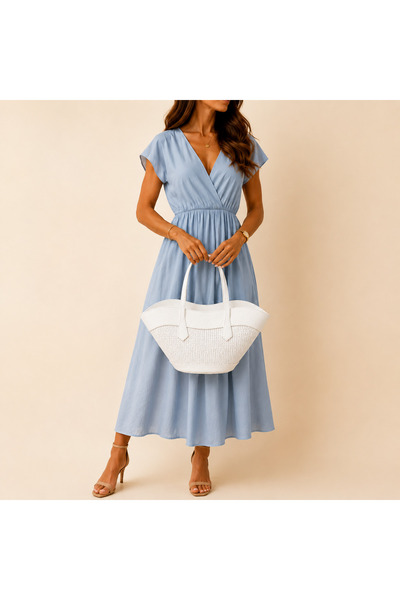 Bags Italia Elegant shopper bag with braided texture and long handles