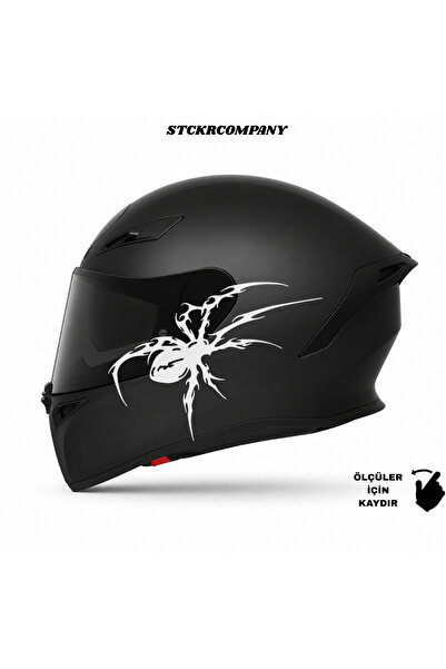 STCKRCO Gothic Kask Sticker – Motor Kaskı İçin Premium Örümcek Sticker - Moto...