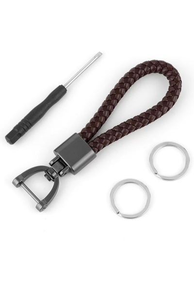 AMALFİ Leather Keychain Brown