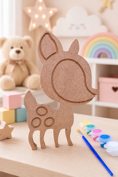İLDA ART DESİGN Bambi Ahşap Figür ÷Boyama Seti,Evde Sanat Etkinlik Hobi Aktiv...