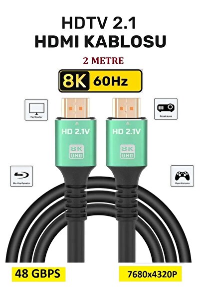 ZEYar Teknoloji 8K Ultra HD 2.1 HDMI Kablo - 48 Gbps Yüksek Hız, 8K@60Hz / 4K...