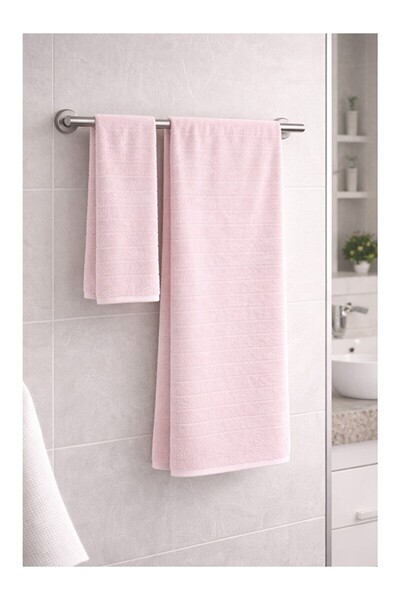 LC Waikiki Nevavm Farkıyla Santos 2-Piece Towel Set (Hand & Bath) 100% Cotton...