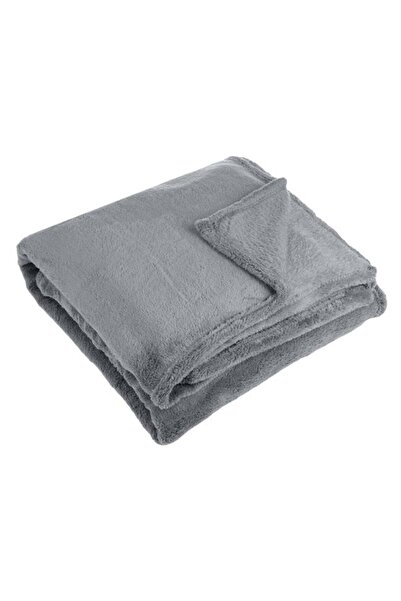 OEM Pătură decorativă pentru fotoliu și canapea, Imitație de blană, Gri, 160 ...