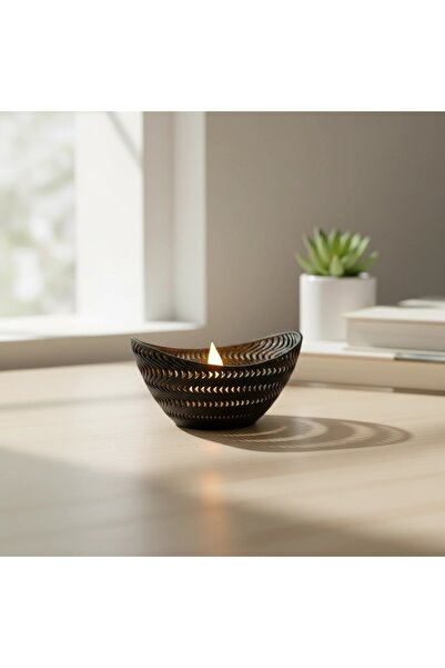 OEM Mini Lampă de veghe decorativă LED cu model ondulat - Negru compozit fibr...