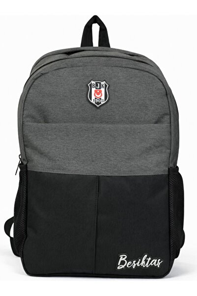 Beşiktaş Licensed Black Gray Melange Backpack - School Bag with 3 Compartment...