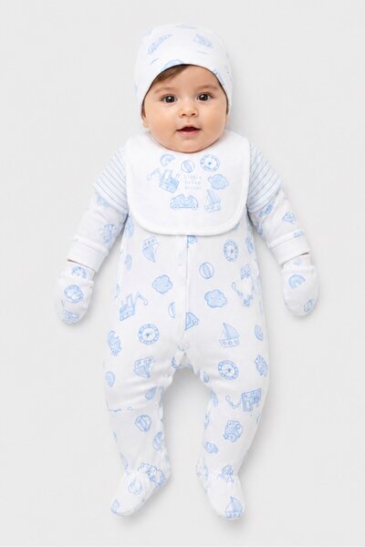Rock A Bye Baby Boutique Toddlers Boy 5 Pieces Graphic Print Hanging Gift Set...