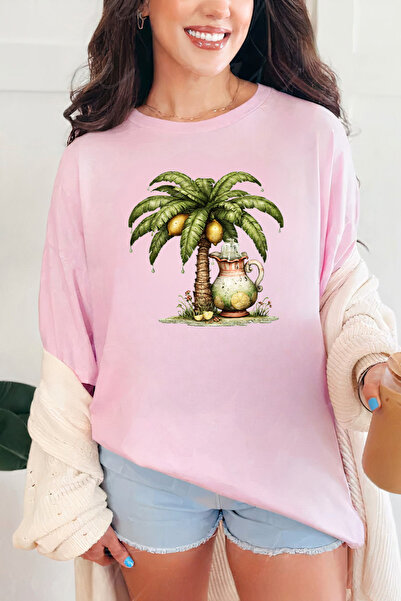 Sarah's Boutique Women's T-shirt – 100% cotton – Lemon Palm