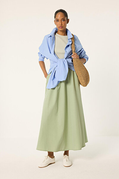 Touché Privé Long Skirt with Elastic Waist Pockets
