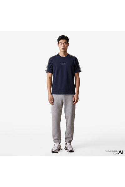 Calvin Klein Tape Erkek Mavi T-Shirt