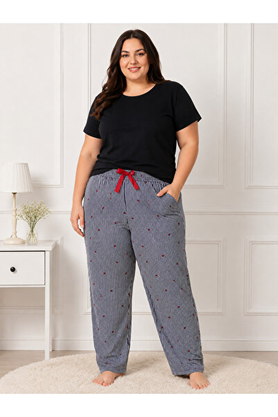 Lady Queen Bamboo Stretch Fabric Ring Viscose Oversized Elastic Waist Pajama ...