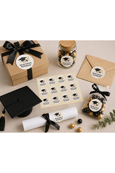 cyatelier Graduation Souvenir Sticker Set – Cap and Diploma Themed Gift Tag, ...