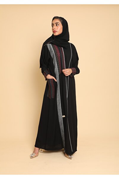 Stylish Fashion Stylish Fashion Orchid Crepe Abaya in Black Color