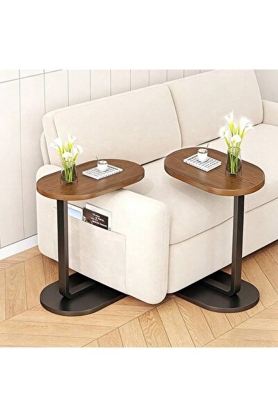 Snooe 2Pieces Coffee table round table living room bedroom,sofa side table,Wo...