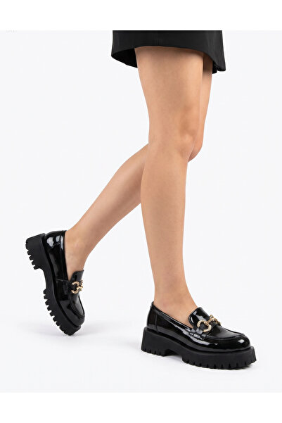 AURA SHOES Women's Patent Leather Loafer Shoes Thick Sole Comfortable with Go...