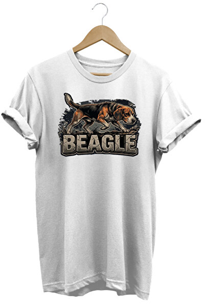 WİDİ Unisex Beagle Printed T-Shirt - Hunter Dogs Series Crew Neck Cotton T-Shirt