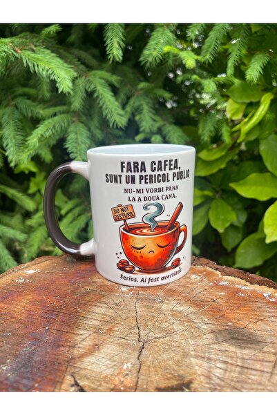 Arka9 Cană termosensibilă personalizată cu două poze “Fără cafea sunt un peri...