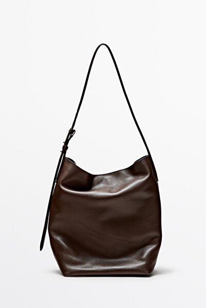 Massimo Dutti Napa deri bucket çanta