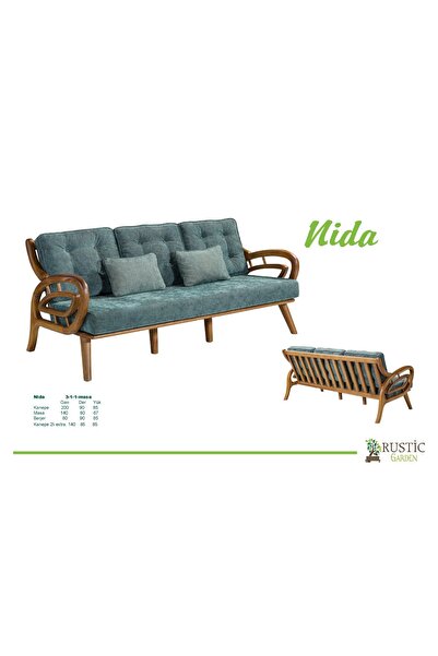 Rustic garden NİDA AHŞAP OTURMA GRUBU