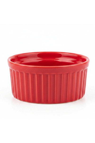 Luxehome Red Ceramic Ramekin Bowl | 9×4 cm