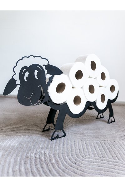 enovaart 8-Roll Toilet Paper Stand with Fun Sheep Figure – Decorative Metal Bathroom Accessory
