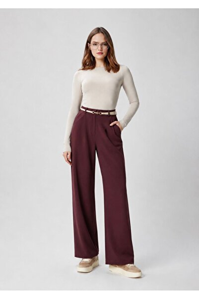 RESSHO Women's Belt Detailed Palazzo Trousers