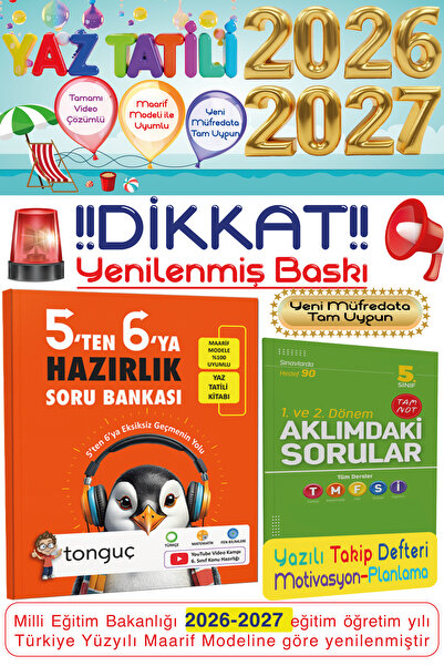 Tonguç Yayınları 5. Sınıf 5'ten 6'ya Hazırlık Kitabı Tüm Dersler Soru Bankası...