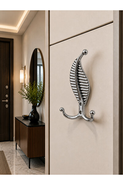 Haskan Yaprak Portmento Askı Metal. Vestiyer, Dolap ve Duvar için Lüks Askı