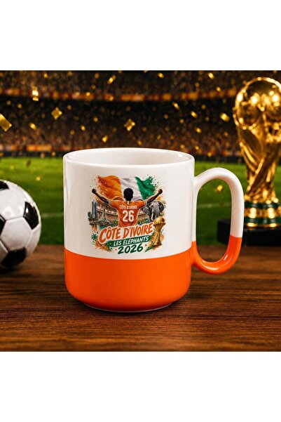 Bk Gift كوب برتقالي مبهج بتصميم كأس العالم 2026 بتصميم مشجعي خطوط الاستواء