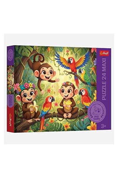 Trefl Puzzle pentru Copii, Model Animale din Junglă, Joc Educativ și Distract...