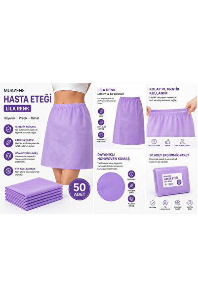 MEDMEDIKAL ETEK TEK KULLANİMLİK LİLA RENK 50 ADET
