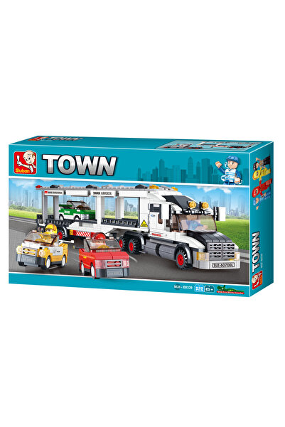 OEMS 🚛 🧱   Slopans Truck Car Transporter Assembly 638 Pieces