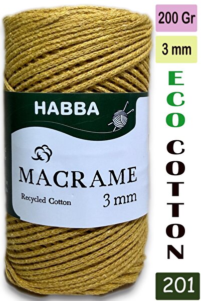 habba respect Habba 3 mm -Premium Cotton Cotton Macrame Cord-Cotton Chain Mac...