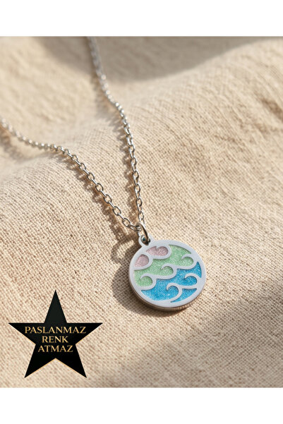 stainless steell 316L Steel Silver Color Wavy Women's Necklace
