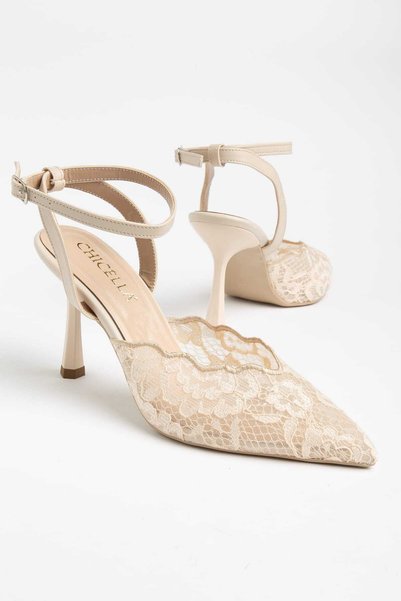 CHICELLA Napoli Lace Detailed Women's Heeled Shoes