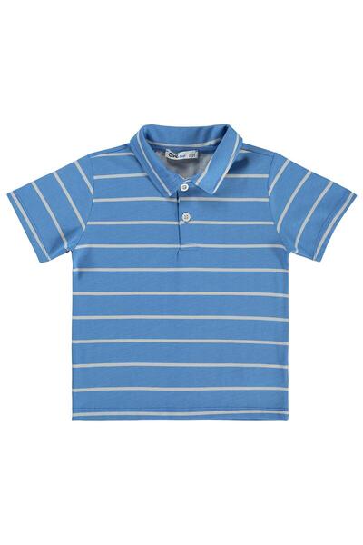 Civil Boys Striped Polo Collar T-Shirt for 2-5 Years Old - Blue