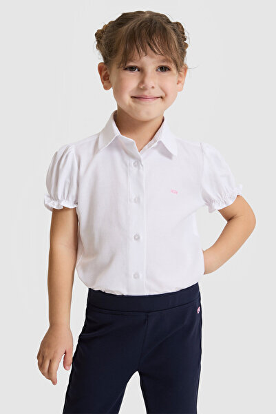 U.S. Polo Assn. Kız Çocuk Beyaz Kısa Kollu Gömlek 50324744-VR013