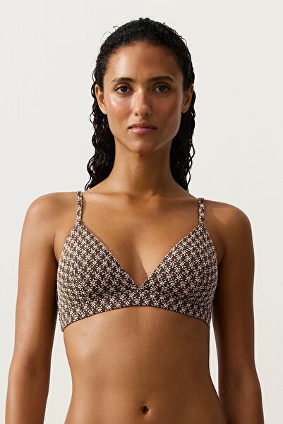 Oysho Çiçekli jakarlı üçgen bikini üstü