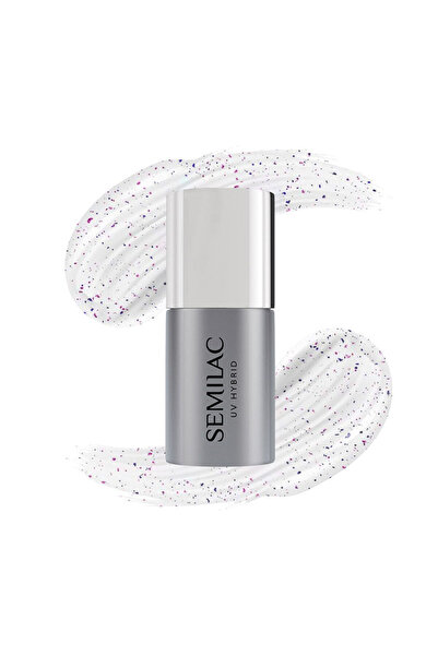 Semilac Top Coat Χωρίς Σκούπισμα T15 Αναλαμπείς Μπλε & Βιολετί Νιφάδες 7ml