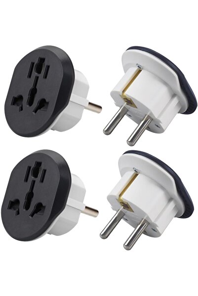 FWM [4-Piece] Universal Plug Adapter - Global to KSA/EU Socket Travel Converter