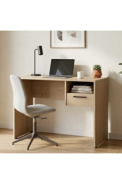 Adore Mobilya White Genç Odası Çekmeceli Çalışma Masası - Florida Meşe 90x75x...