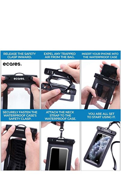 Ecares ® Mobile Waterproof Pouch, Touchscreen Functionality, Waterproof Case, Cellphone Dry Bag (Pack of 5)