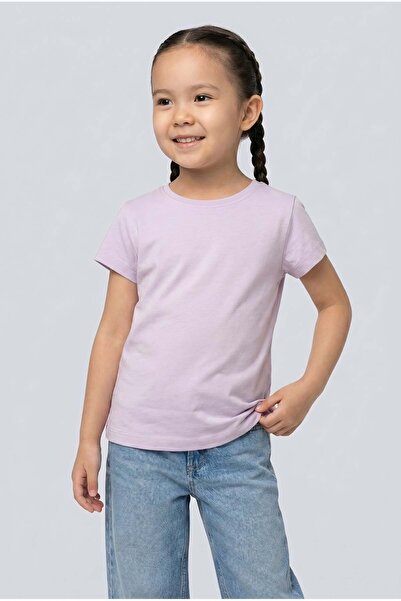 Brix Tricou pentru fete cu mânecă scurtă, 100% bumbac, 7701 Culoare Liliac