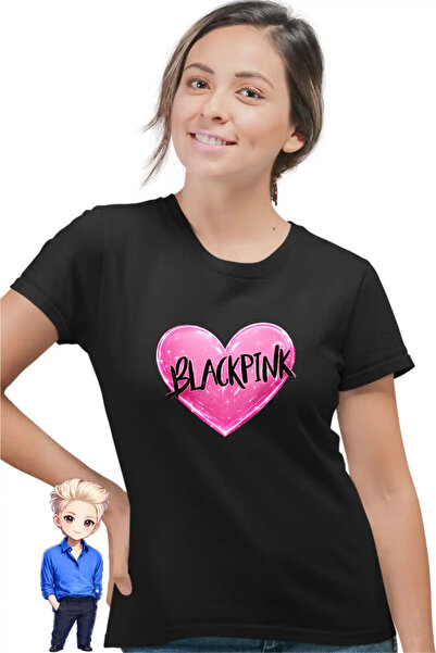 OEM Tricou Femei BlackPink Heart Kpop Merch